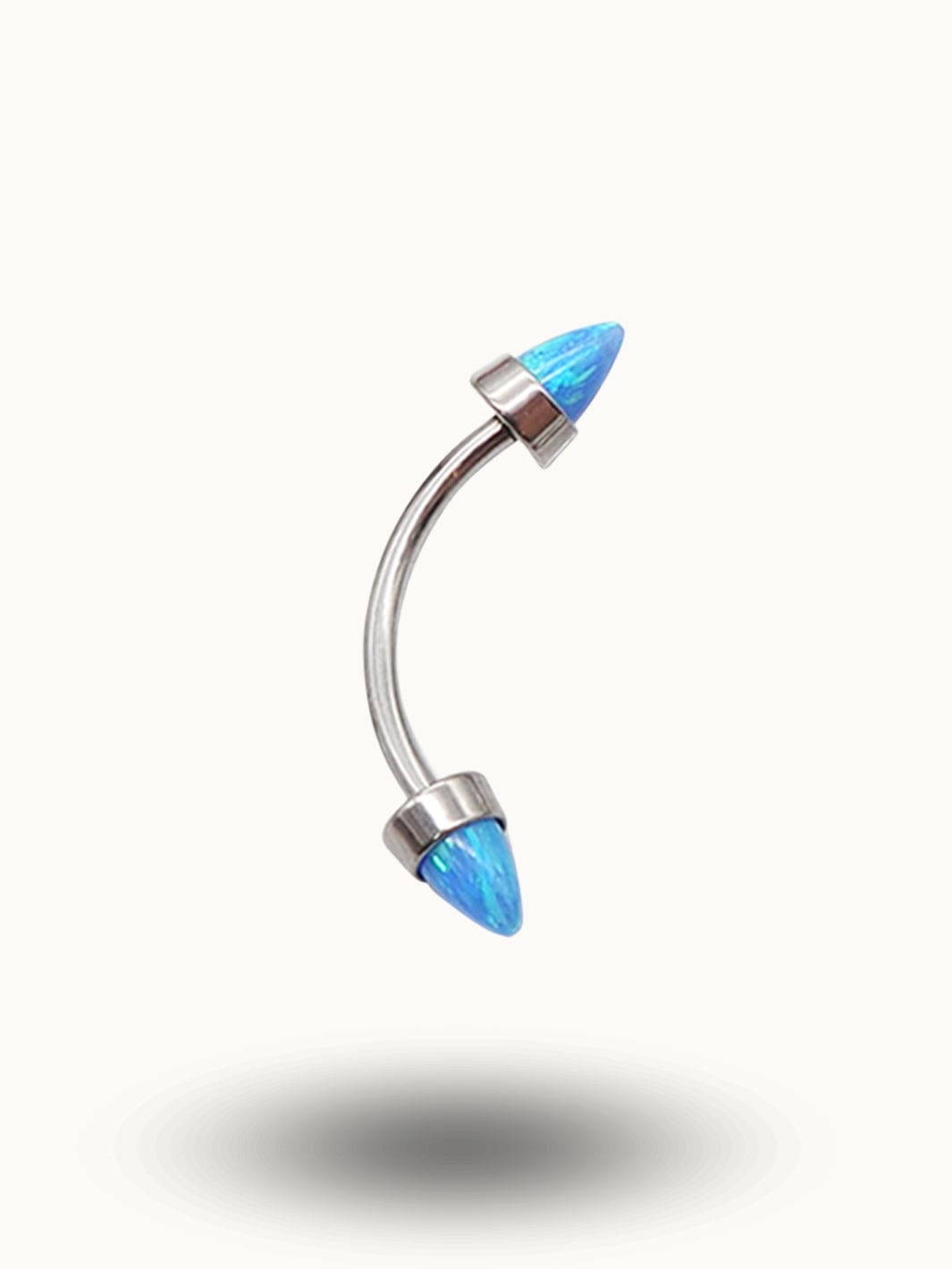 Barbell Courbé Opales Étincelantes - Trendy Piercings Bleu / 1.2x14x4mm