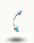 Barbell Courbé Opales Étincelantes - Trendy Piercings Bleu / 1.2x14x4mm