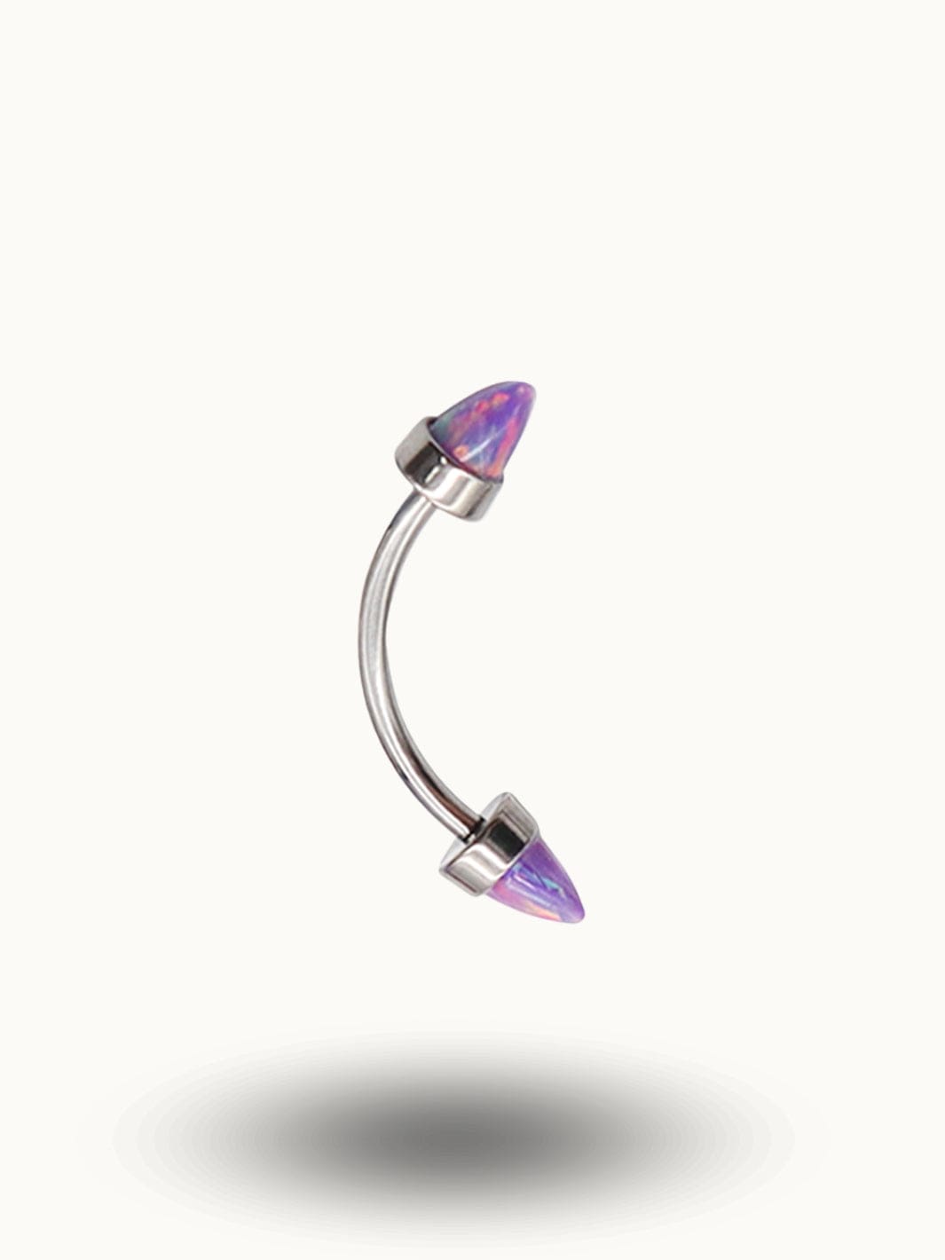 Barbell Courbé Opales Étincelantes - Trendy Piercings Violet / 1.2x14x4mm