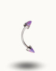 Barbell Courbé Opales Étincelantes - Trendy Piercings Violet / 1.2x14x4mm