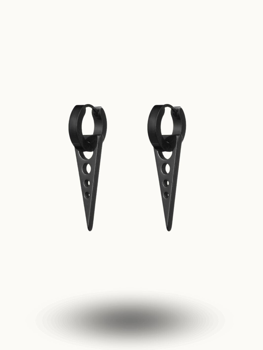 Boucles d'Oreilles Pendantes Noires Acier Noir