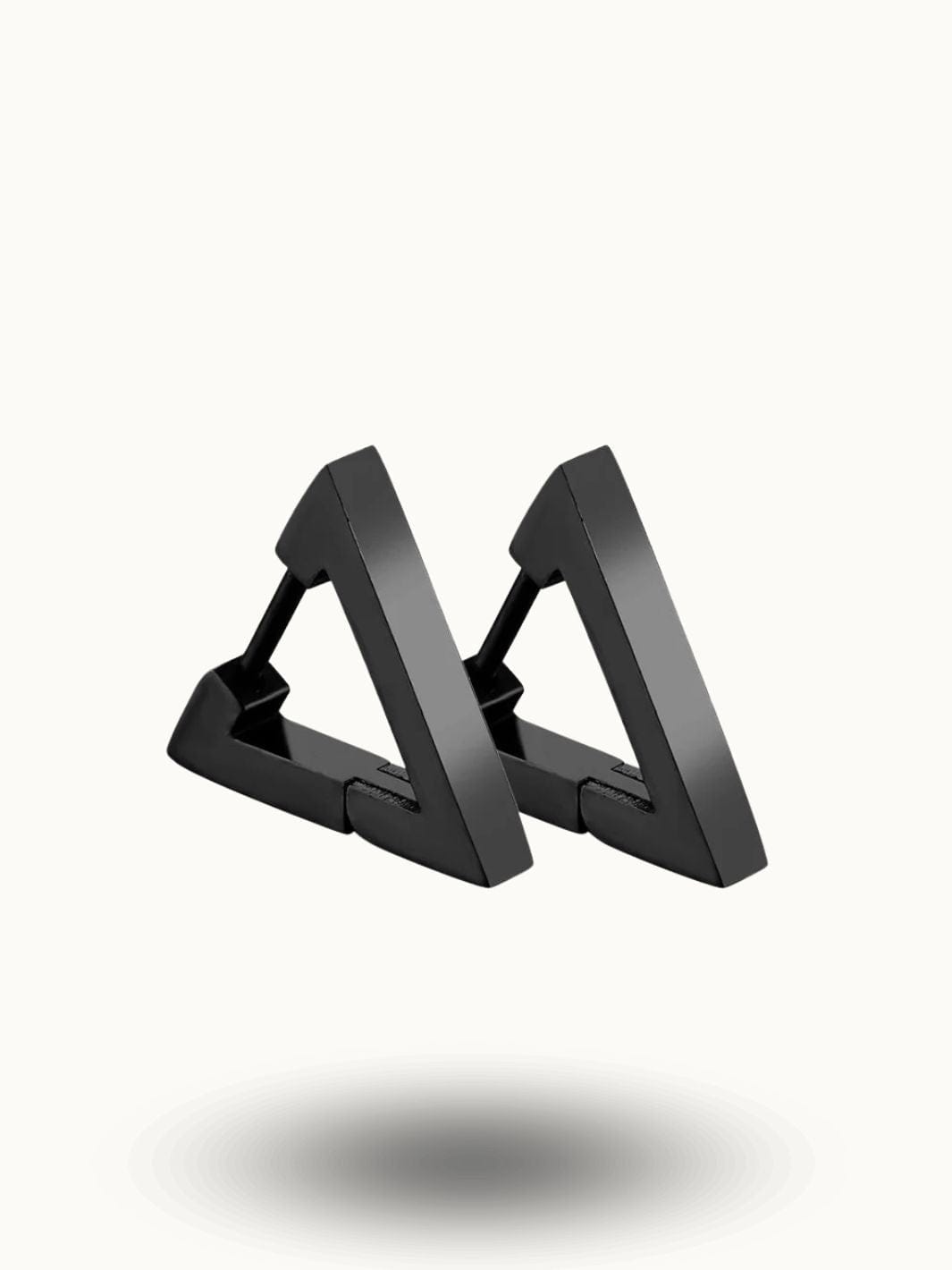 Boucles d'Oreilles Triangle Noir - Piercing Acier Inoxydable Noir