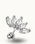 Clou d'oreille feuille en cristal - Trendy Piercings Argent / 1.2X6mm