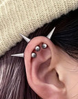 Pack de 3 Piercings Punk à Pointes - Bijoux d'Oreille Uniques Argent