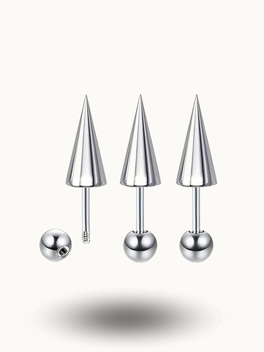 Pack de 3 Piercings Punk à Pointes - Bijoux d'Oreille Uniques Argent