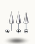 Pack de 3 Piercings Punk à Pointes - Bijoux d'Oreille Uniques Argent