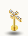 Piercing croix à cristaux – Trendy Piercings Or / 1.2X6mm