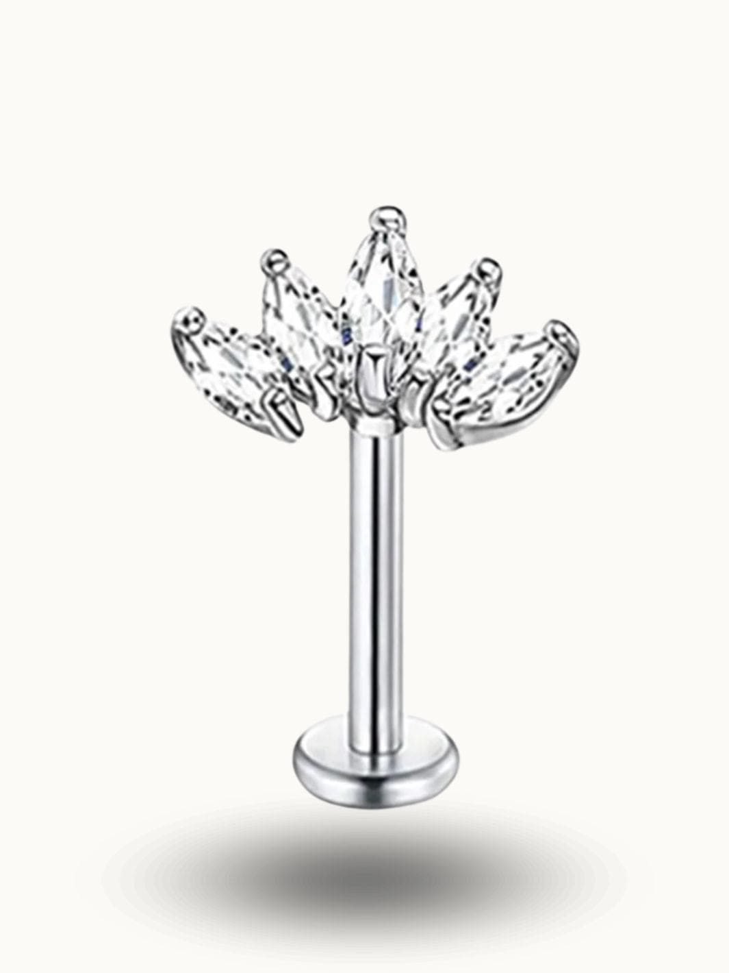 Piercing fleur cristalline – Trendy Piercings Argent / 1.2X6mm