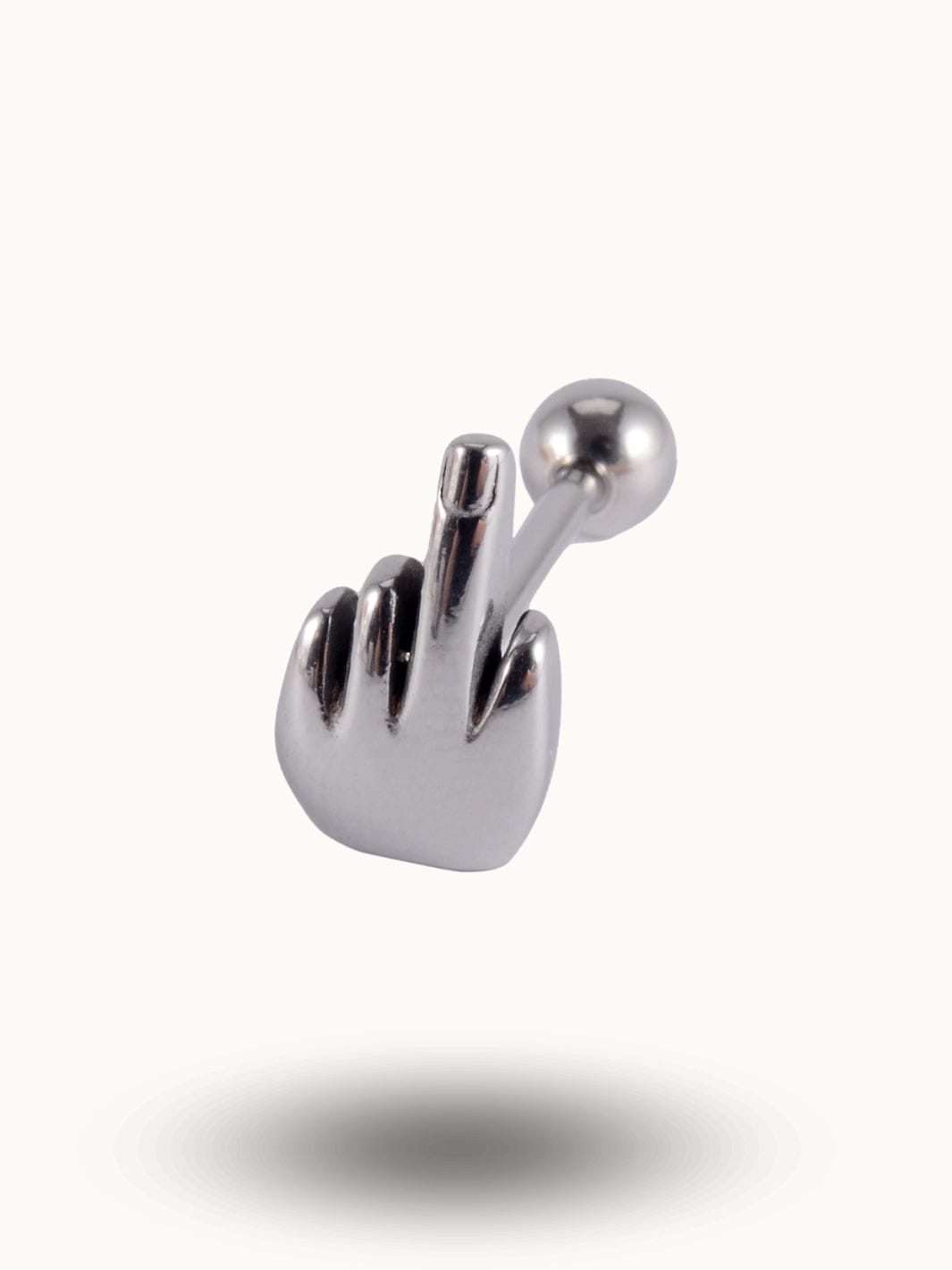 Piercing Langue Doigt d'Honneur - Bijou Tendance audacieux Argent / 1.6x16x5mm