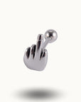 Piercing Langue Doigt d'Honneur - Bijou Tendance audacieux Argent / 1.6x16x5mm