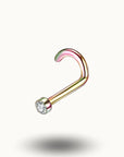 Piercing Nez Titane | Crochet Cristal - Bijoux Tendance Chrome / 0.8x6x2mm