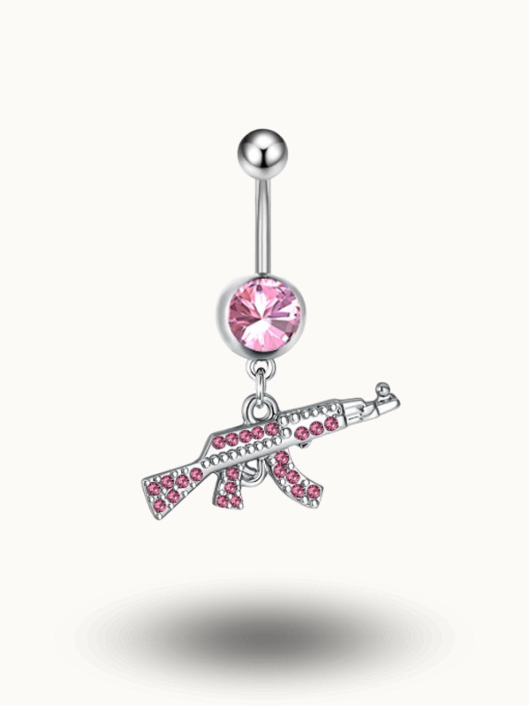 Piercing nombril AK47 avec cristal rose | Look audacieux Style25