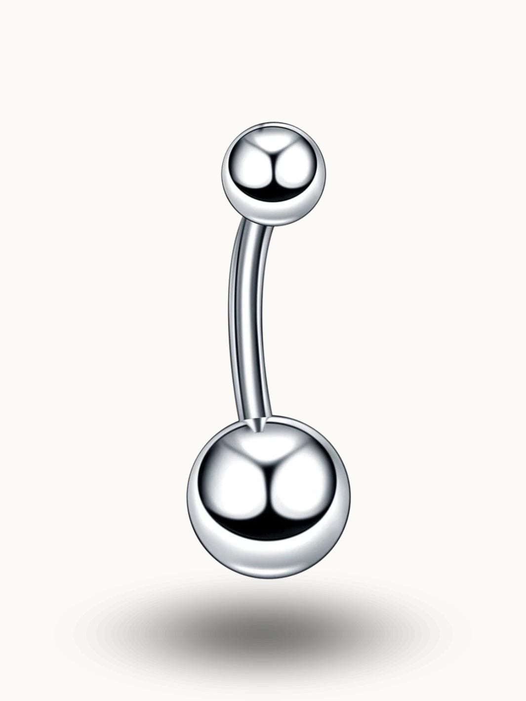 Piercing nombril boules acier inoxydable - Classique &amp; résistant Argent