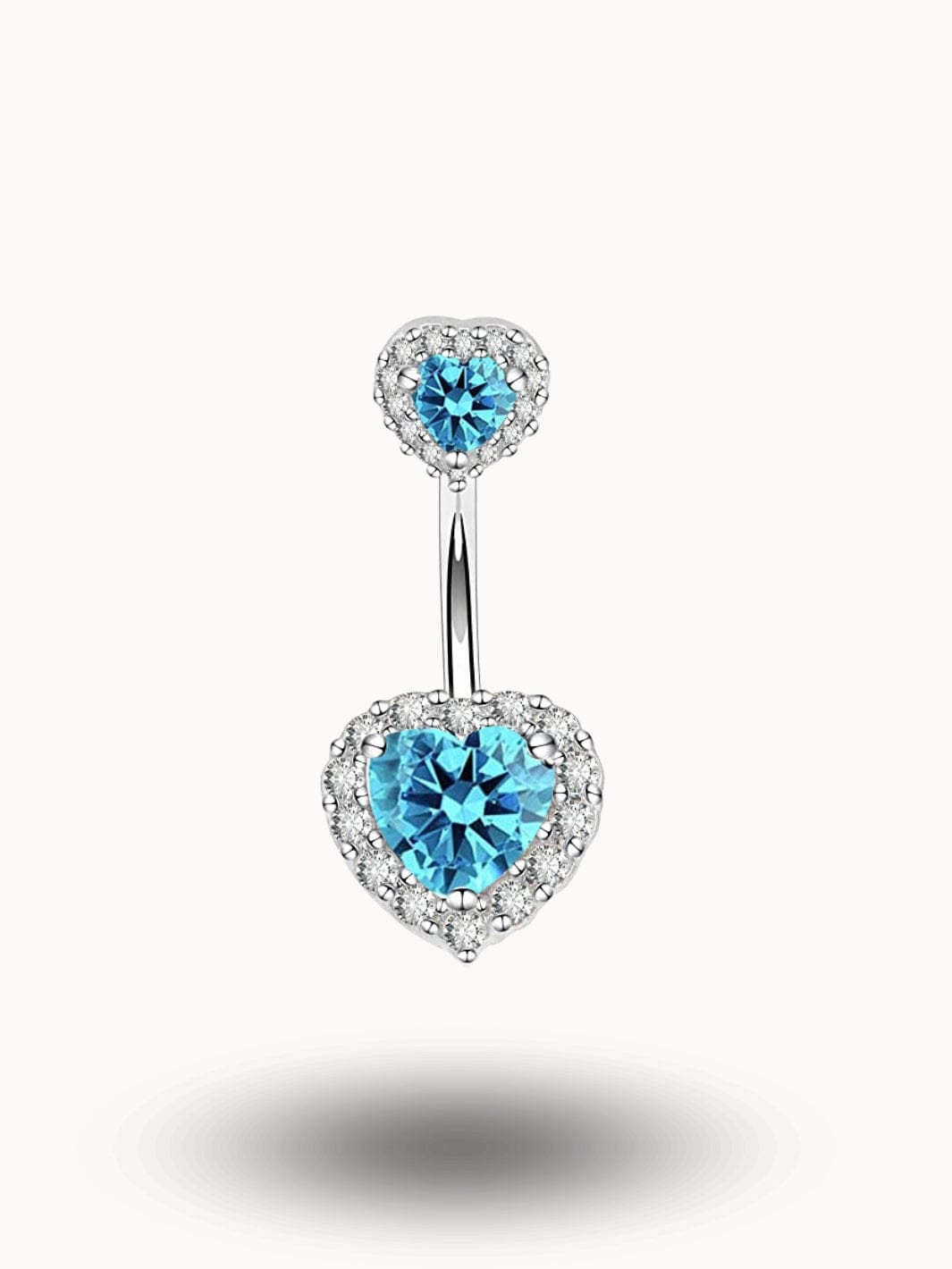 Piercing Nombril Cœur Cristal Bleu | Bijou Brillant de Passion Bleu