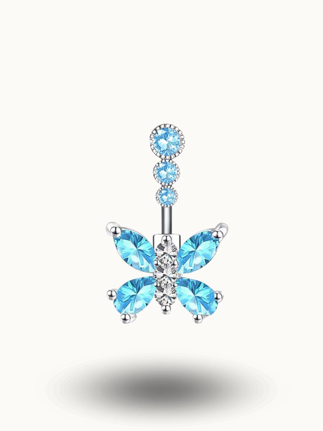 Piercing Nombril Cœur Papillon Bleu - Bijou Féérie Romance Bleu