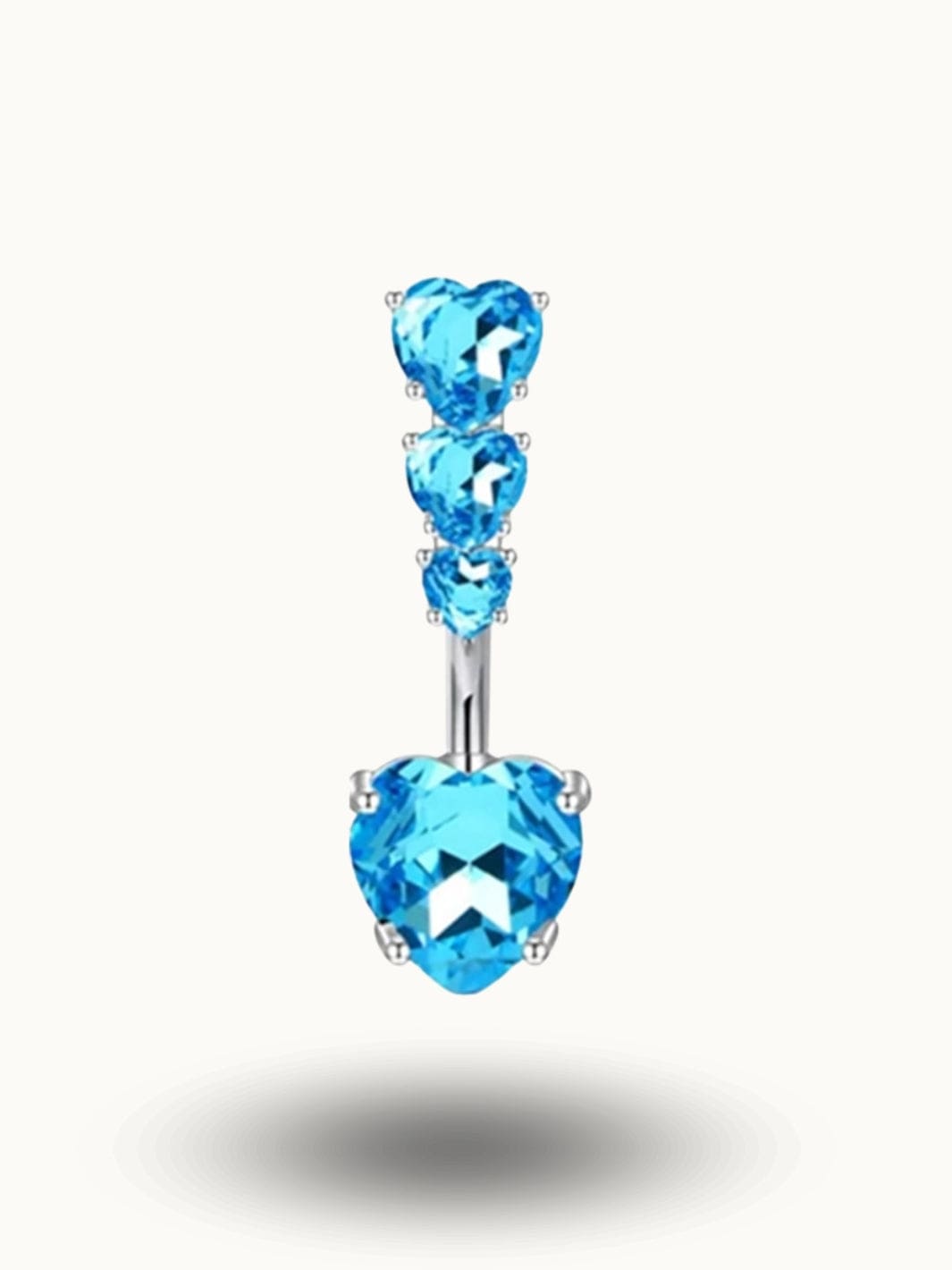 Piercing Nombril Cristal Bleu Multi-Cœurs – Bijou Éclatant Bleur