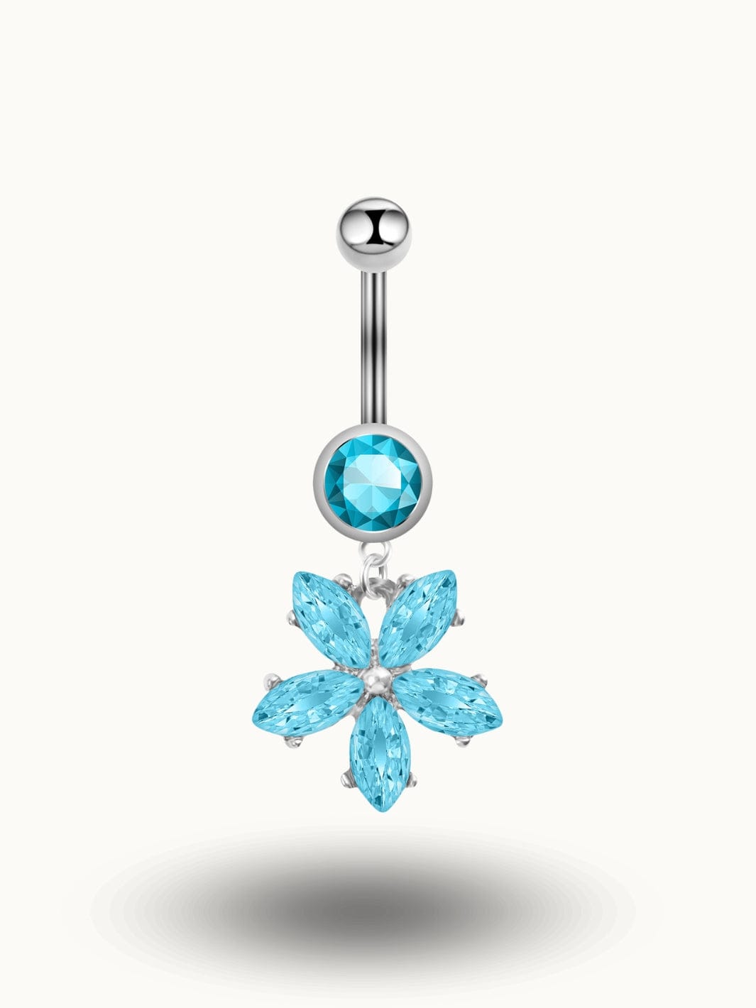 Piercing Nombril Fleur Cristal Bleu - Bijoux Tendance & Qualité Bleu