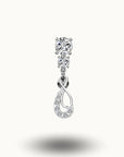 Piercing nombril infini en zircon - Or rose/Argent Argent