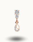 Piercing nombril infini en zircon - Or rose/Argent Bronze