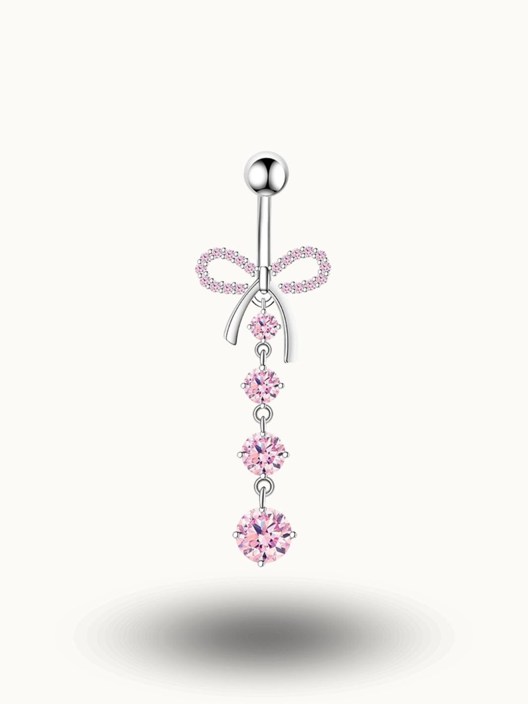 Piercing nombril nœud cristaux roses | Élégance et féminité Rose