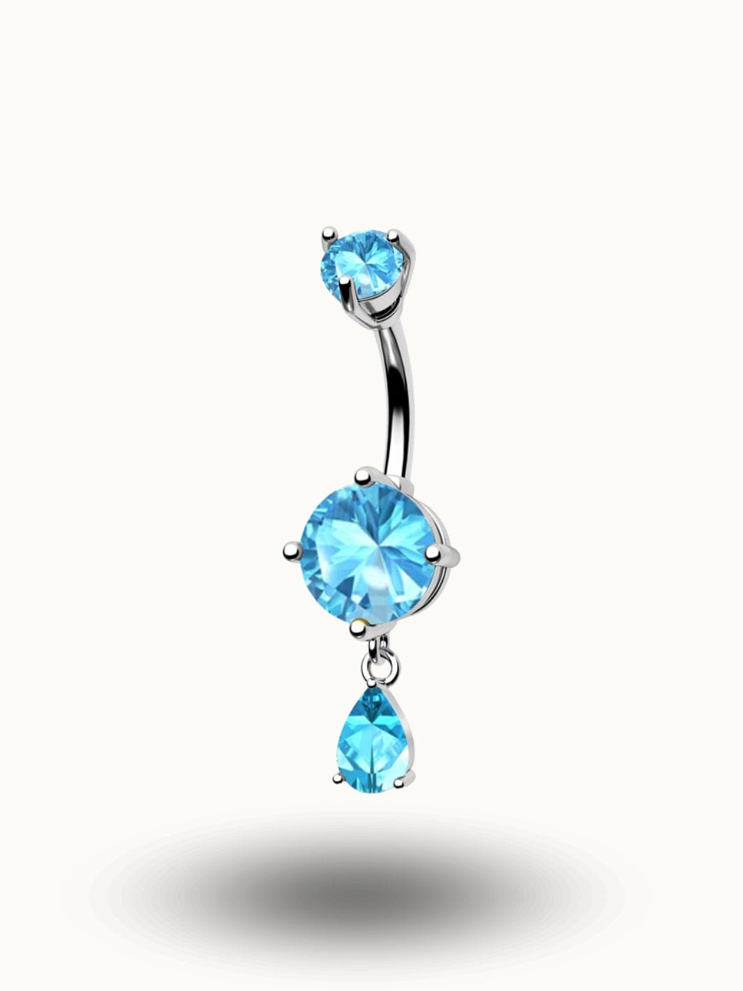 Piercing Nombril Trio Cristaux- Achat Bijoux Bleu