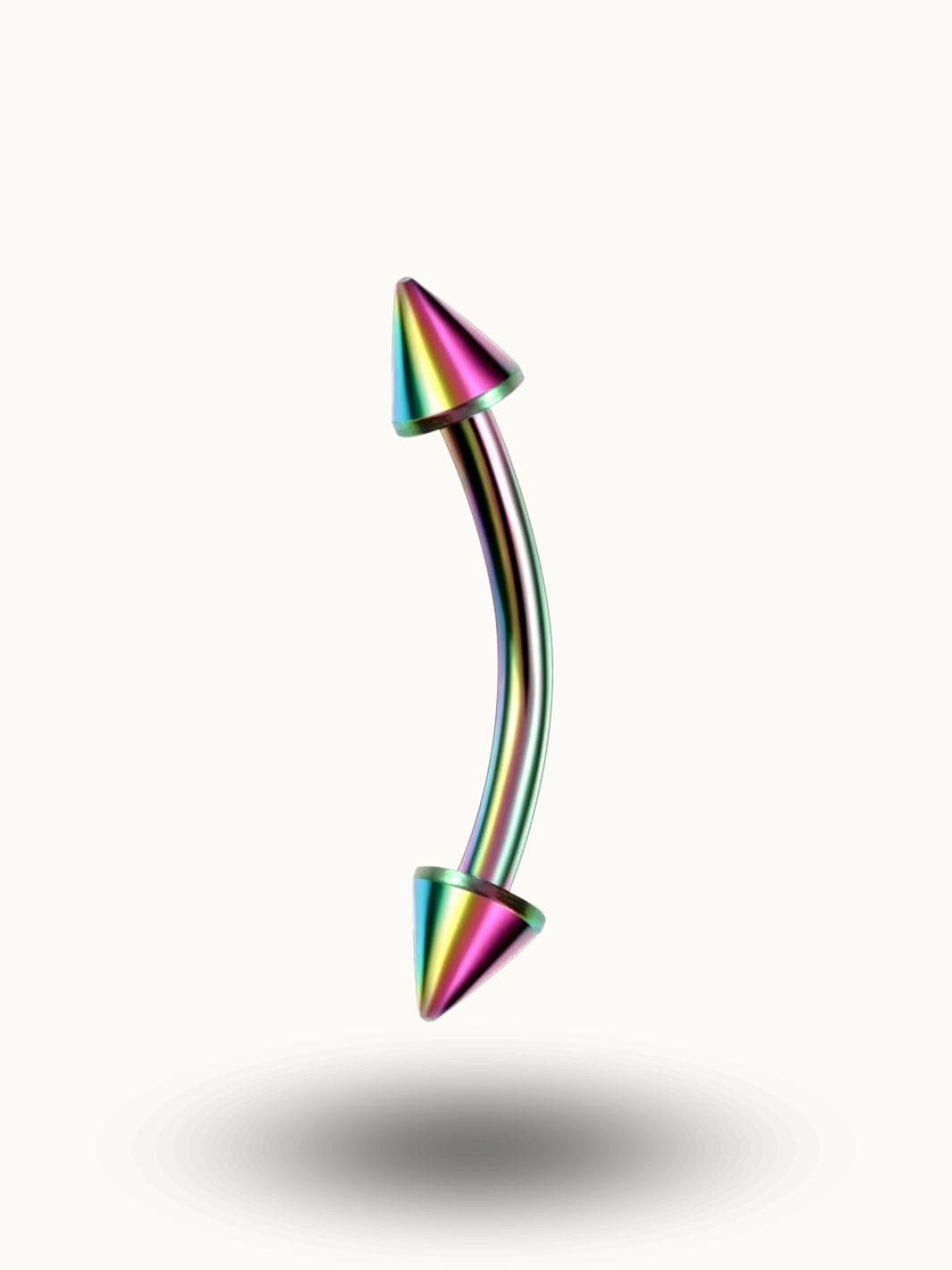 Piercing sourcil titane pointes effilées – Multi-couleurs Arc-en-ciel / 1.2x8x3x3mm